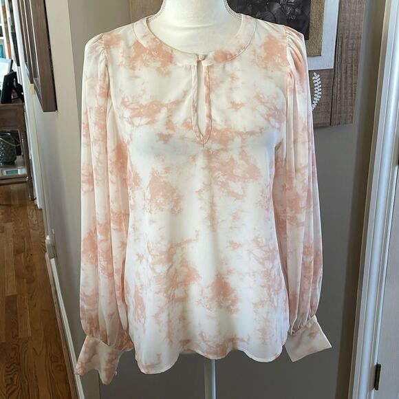 Allison Joy Solene Blouse Shirt Womens Large Pink Tie Dye size small - Picture 1 of 6